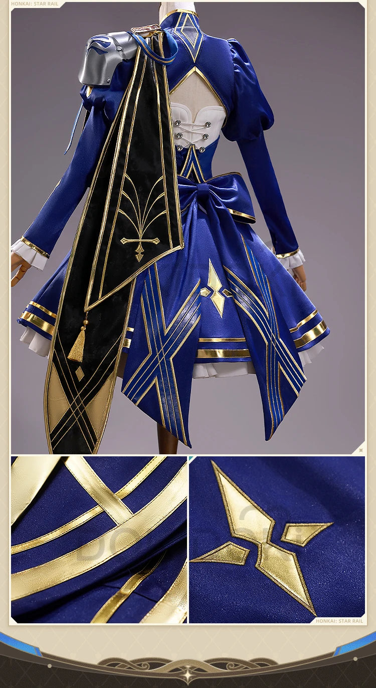 Saber Cosplay Costume Honkai: Star Rail x Fate DokiDoki-SR HSR Women Costume Dress Saber Cosplay Wig