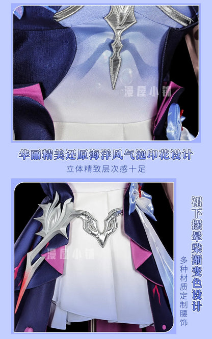 iCoser Honkai Star Rail Hysilens Cosplay Costume Wig Dress Headwear Amphoreus Halloween Party for Women Girls Carnival Cos Props
