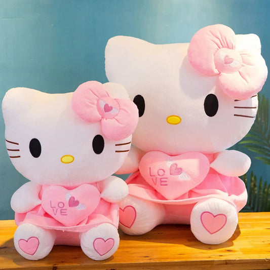 Aoger Cute Hello Kitty Pink Plush Stuffed Toys Cartoon Plushie Doll Soft Stuffed Pillow Toys For Children Birthday Xmas Gifts