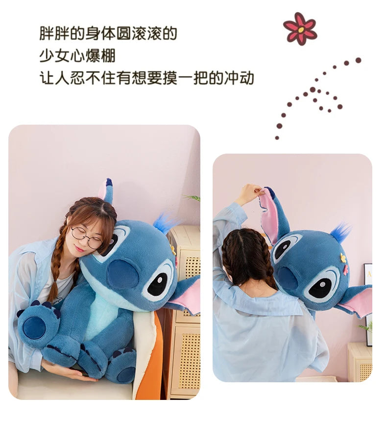Disney 70cm Large Size Lilo&Stitch Plush Stuffed Doll Cartoon Animal Sleeping  Pillow Room Decoration Softmaterial Toy for Gift