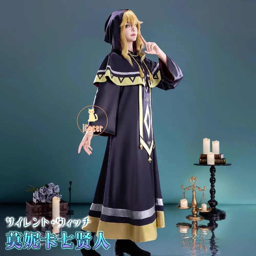 Anime Silent Witch Monica Everett Cosplay Costume Magic Robe Seven Sages Uniform Halloween Party for Women Girls Carnival Outfit