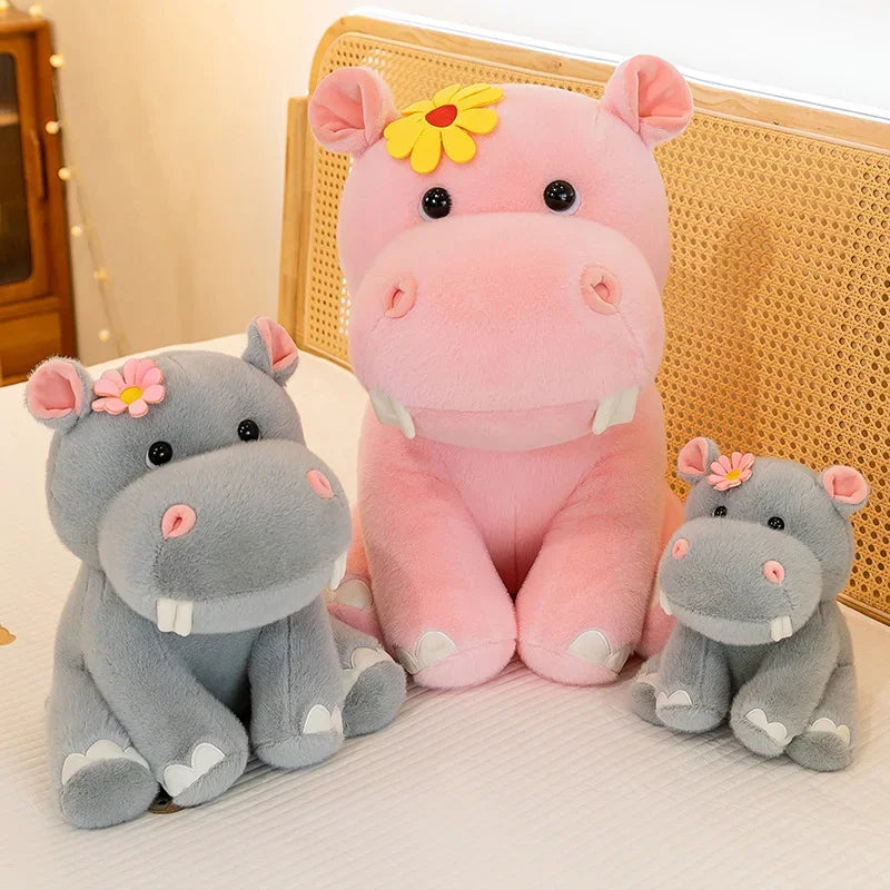 New 55cm Large Size Hippo Plush Toy Fluffty Kawaii Plushie Doll Simulation Hippo Doll Anime Cute Stuffed Animals Soft Plush Gift