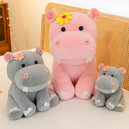 New 55cm Large Size Hippo Plush Toy Fluffty Kawaii Plushie Doll Simulation Hippo Doll Anime Cute Stuffed Animals Soft Plush Gift
