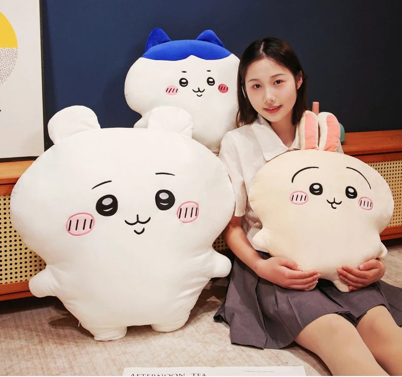 Very Soft Chiikawa Hachiware Usagi Back Cushion Big Size Cuddly Pillow Cartoon Stuffed Anime Sofa Bed Cushion Home Decor Gifts