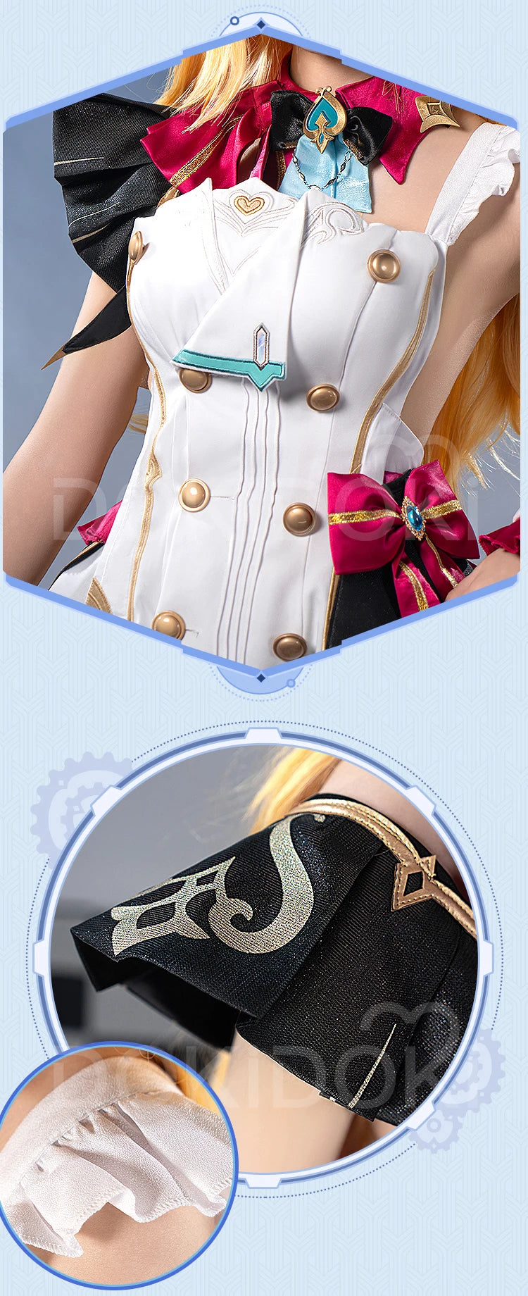 IN STOCK Escoffier Cosplay Costume Game Genshin Impact【XS-3XL】DokiDoki-R Fontaine Escoffier Plus Size Halloween