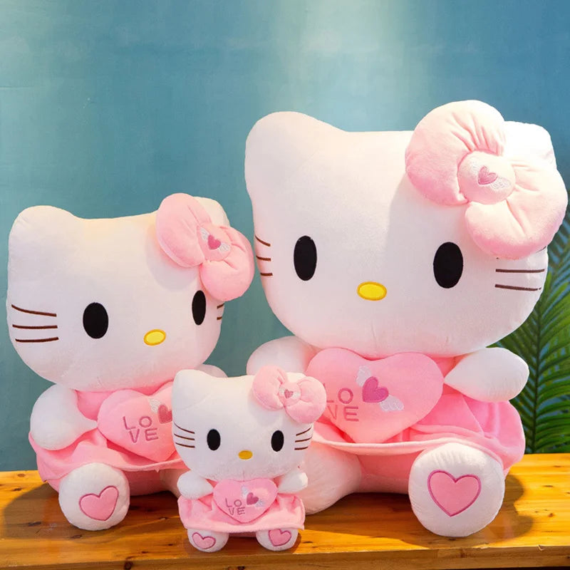 Aoger Cute Hello Kitty Pink Plush Stuffed Toys Cartoon Plushie Doll Soft Stuffed Pillow Toys For Children Birthday Xmas Gifts