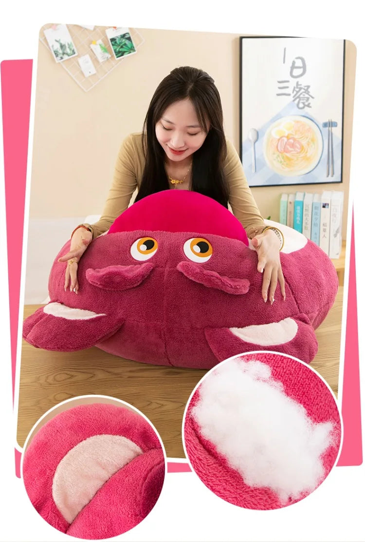 65cm Disney Toy Story 4 Strawberry Bear Cute Girl Heart Bear Backrest Plush Toy Doll Pillow Doll Cushion with Strawberry Flavor