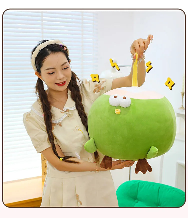 Hot 30-60cm Fun Coconut Chicken Animal Plush Doll Pillow Cute Big Eyes Big Chicken Leg Round Chicken Soft Plush Toy Home Decor