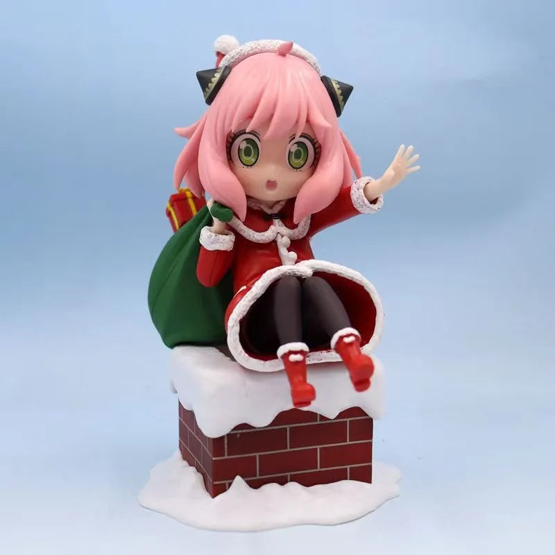 Christmas Anime Spy×Family Action Figures Anya Forger Winter Santa Claus Dolls Model Toys PVC Collectible Ornament Birthday Gift