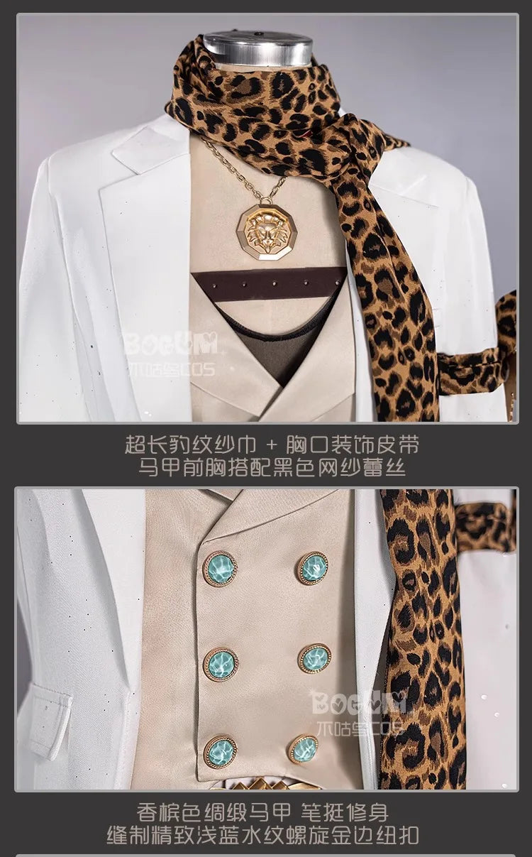 Identity V Prospector Cosplay Costume Wig Norton Campbell Uniform Hat Glasses Gambler in The Spotlight Halloween Women Men Props