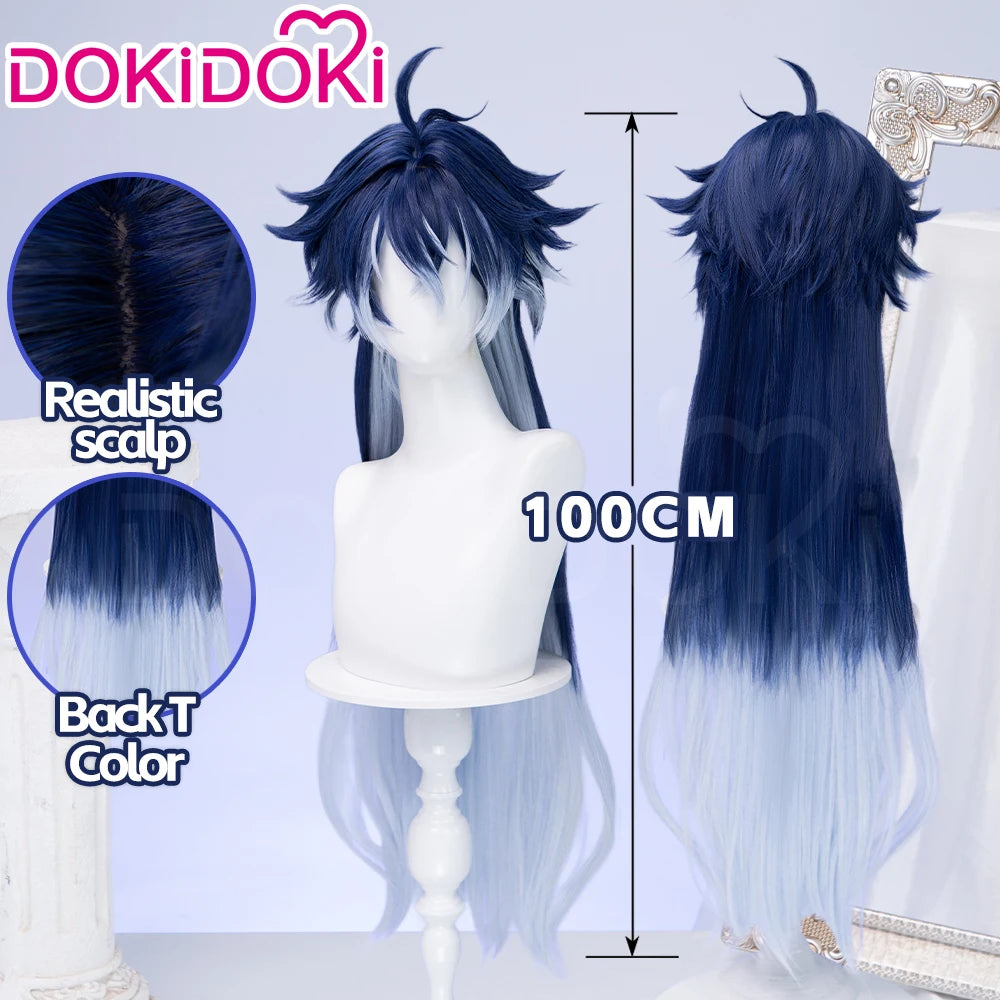 IN STOCK Ineffa Nefer Jahoda Flins Wig Game Genshin Impact DokiDoki Men Gradient Deying Hair Flins Cosplay Free Cap Halloween