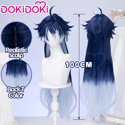 IN STOCK Ineffa Nefer Jahoda Flins Wig Game Genshin Impact DokiDoki Men Gradient Deying Hair Flins Cosplay Free Cap Halloween