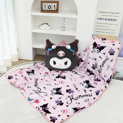 Lovely Kuromi My Melody Plushies Stuffed Anime Headrest Comfortale Soft Cuddly Pillow Cartoon Plush Toy Blanket Xmas Gifts Girl