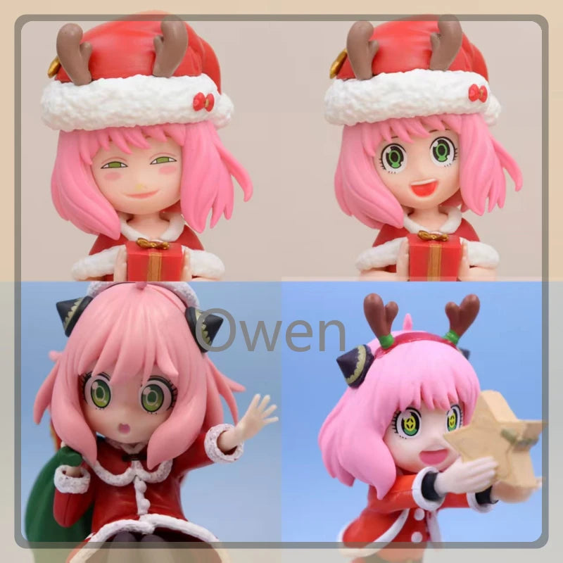 Christmas Anime Spy×Family Action Figures Anya Forger Winter Santa Claus Dolls Model Toys PVC Collectible Ornament Birthday Gift