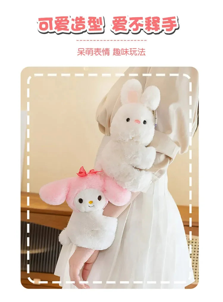 Baby Raccoon Koala Pop Ring Plush Toy Capibala Pat Bracelet Doll Soft Stuffed Animal Cushion Christmas Gifts for Kids and Girls