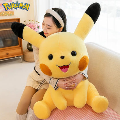 35-70CM Big Size Sitting Pikachu Plush Pokemon Cartoon Anime Peluche Kawaii Ornament Stuffed Animal Children's Toys Gifts