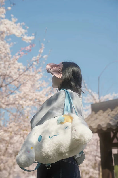 Sanrio Cinnamoroll Shoulder Bag Multipurpose Handbag Kawaii Backpack Messenger Bag Plush Bag My Melody Sweet Piano Lolita Bag