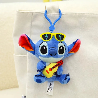 Disney Toy Story Stitch Kawaii Plush Toys Guitar Cartoon Stuffed Anime Bag Keychain Pendant Car Keyring Birthday Christmas Gifts