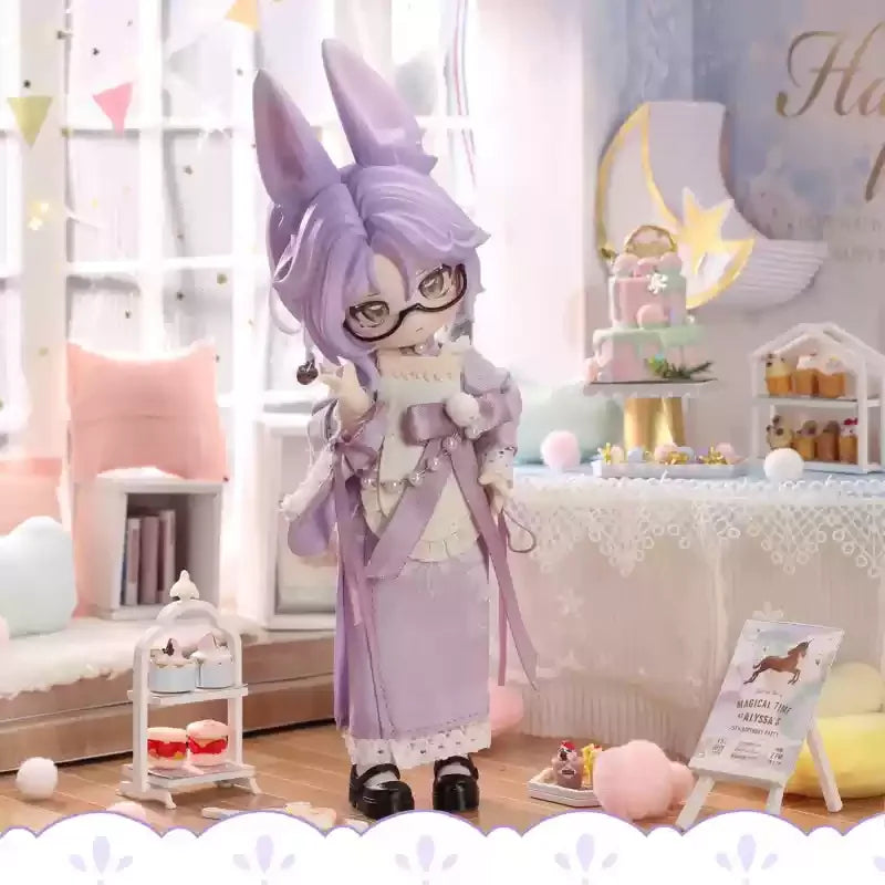 Non-edible Collectible Doll Moon Jumping Time Rabbit Treasure Series 12 Points BJD Blind Box Action Toy Figure Display Piece