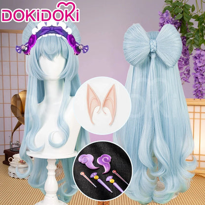 IN STOCK Yumemizuki Mizuki Hutao Wig Game Genshin Impact DokiDoki 95cm Long Wig Hu Tao Lantern Rite Free Cap Yumemizuki Ears Fan