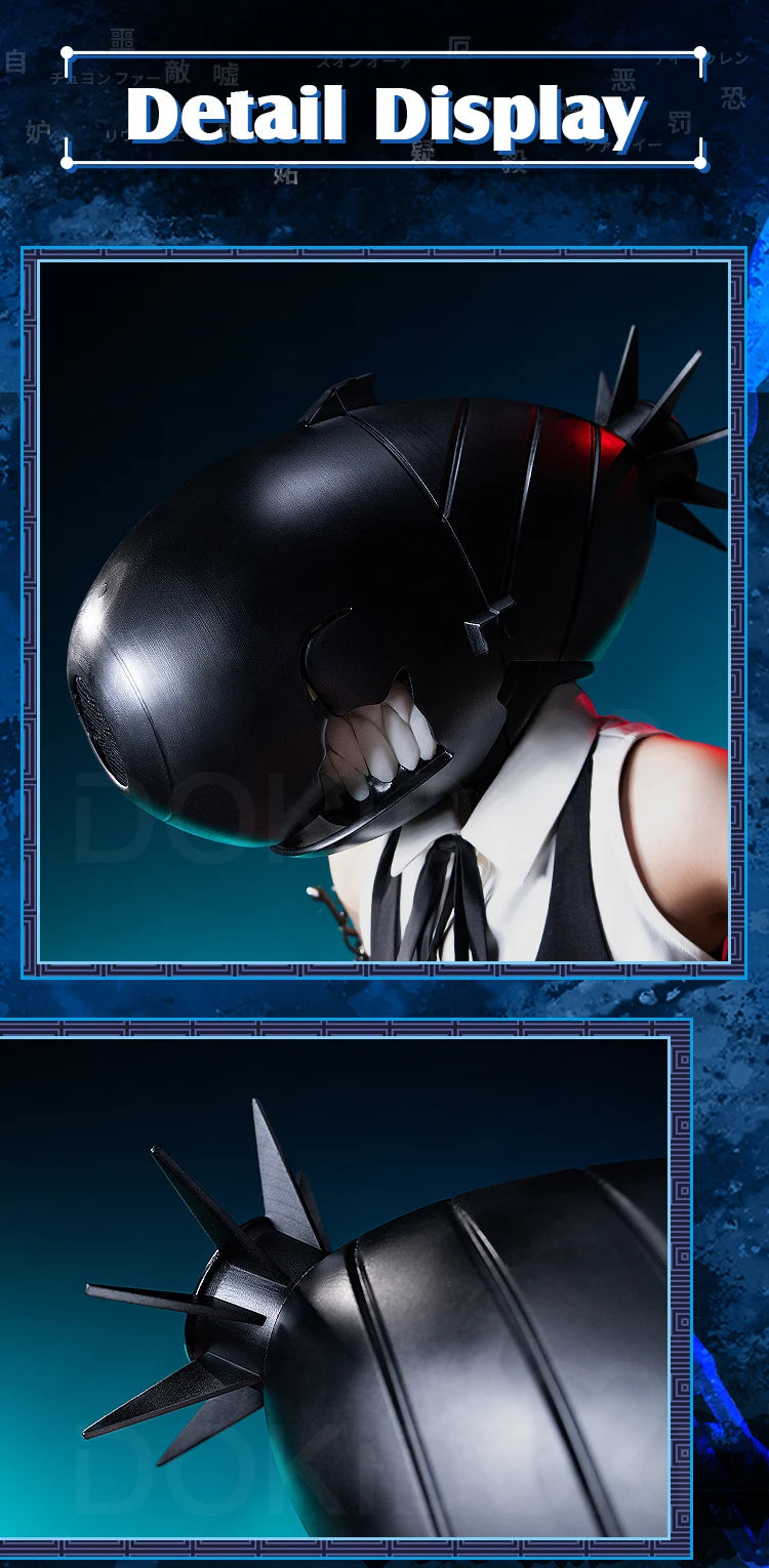 Rezee Demon Cosplay Props Anime DokiDoki Women Black Gloves Vest Apron Device Devil Props Halloween Cosplay Accessories