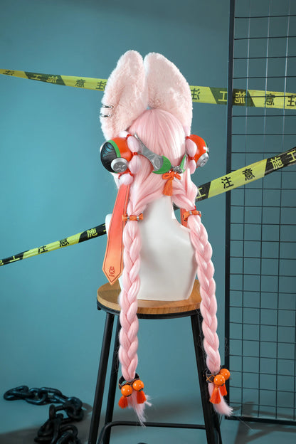 Zenless Zone Zero Zhao Cosplay Costume Dress Uniform Headwear Tail Earrings Rabbit Ear Halloween Party for Women Girls Role Play