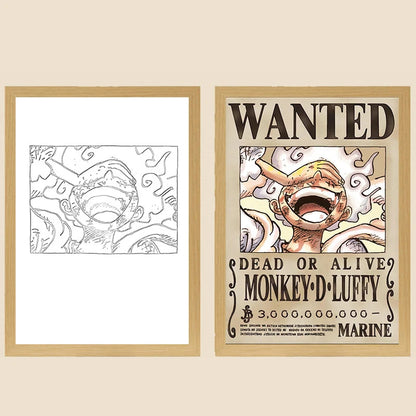 One Piece Creative Photo Frame Night Light Toy Anime Character Luffy Zoro Night Light Bedside Decoration Painting Christmas Gift