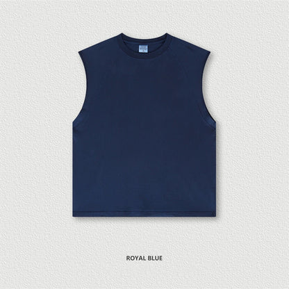 ZODF American Retro Men Washed Solid Tank Tops Women Unisex Loose Edge 275gsm Cotton Sleeveless Tees Brand Streetwears HY0503