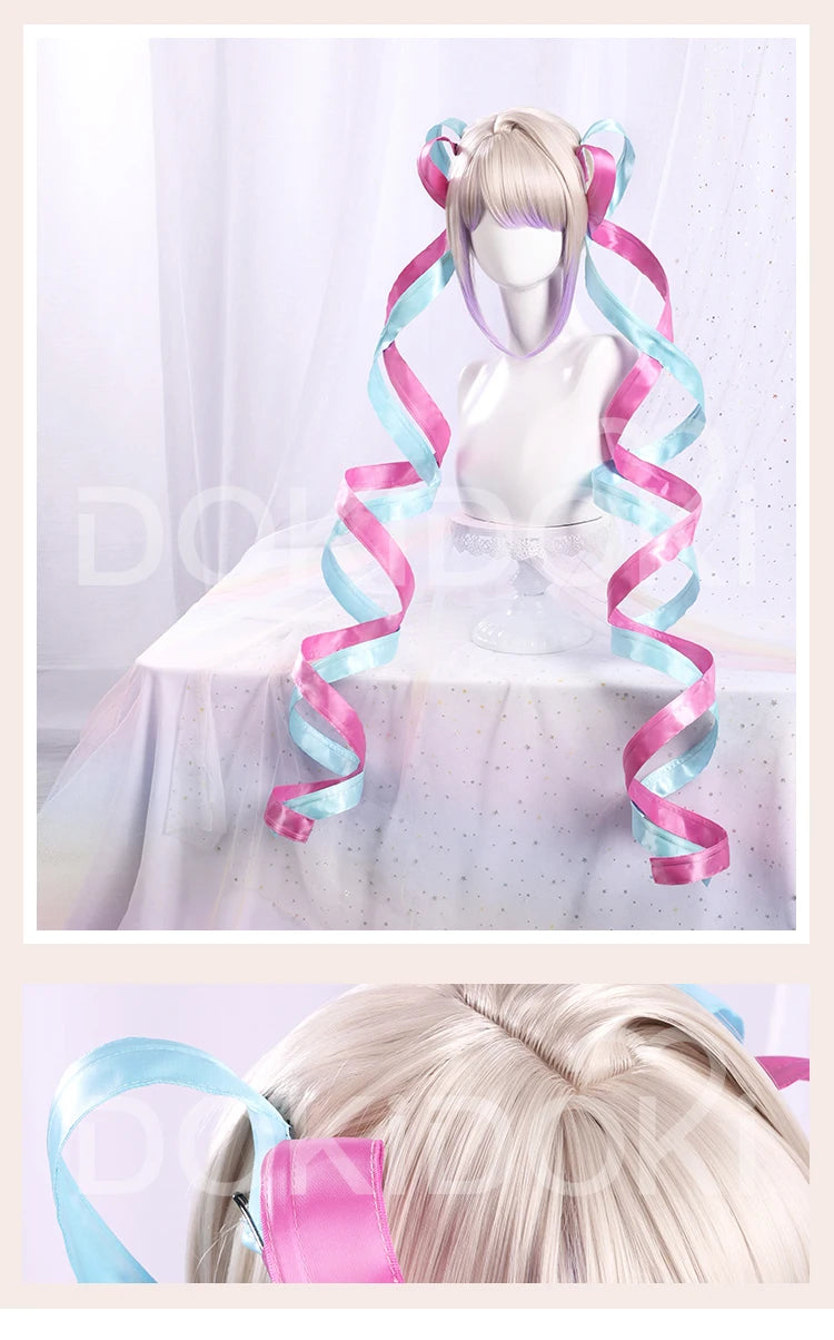 IN STOCK KAngel / Ame-chan Cospaly Wig Game NEEDY GIRL OVERDOSE Cosplay DokiDoki Halloween NEEDY GIRL OVERDOSE Cute Wig Free Cap