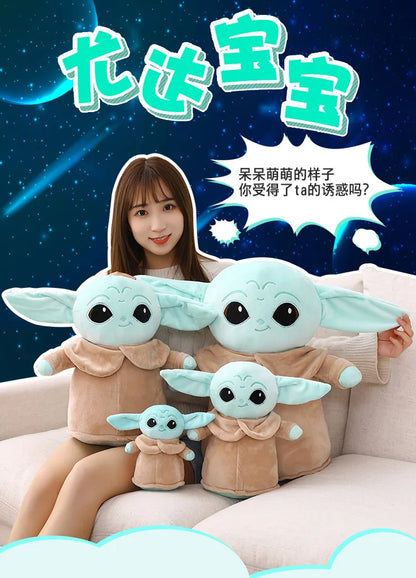 18cm Disney Star Wars Anime Yoda Grogu Mandalorian Figure Yoda Baby Dolls Model Stuffed Cartoon Yoda keychain Kid Toy Gifts Deco
