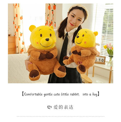 Disney 35-65cm Large-sized Winnie The Pooh Plush Toy with A Removable Hat A Cuddly Doll for Sleeping and Hugging Festival Gifts