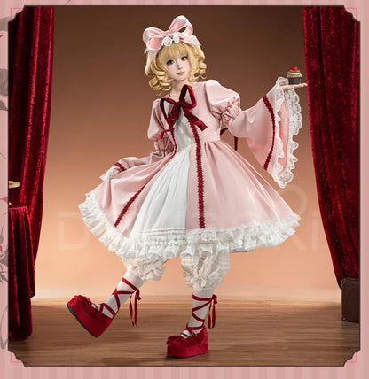 Hinaichigo Cosplay Costume Anime Rozen Maiden Cosplay DokiDoki-SR Women Halloween Cute Pink Lolita Dress