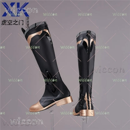 Genshin Impact Lumine Aether Costume Women Polyester Set - shoe / m 38