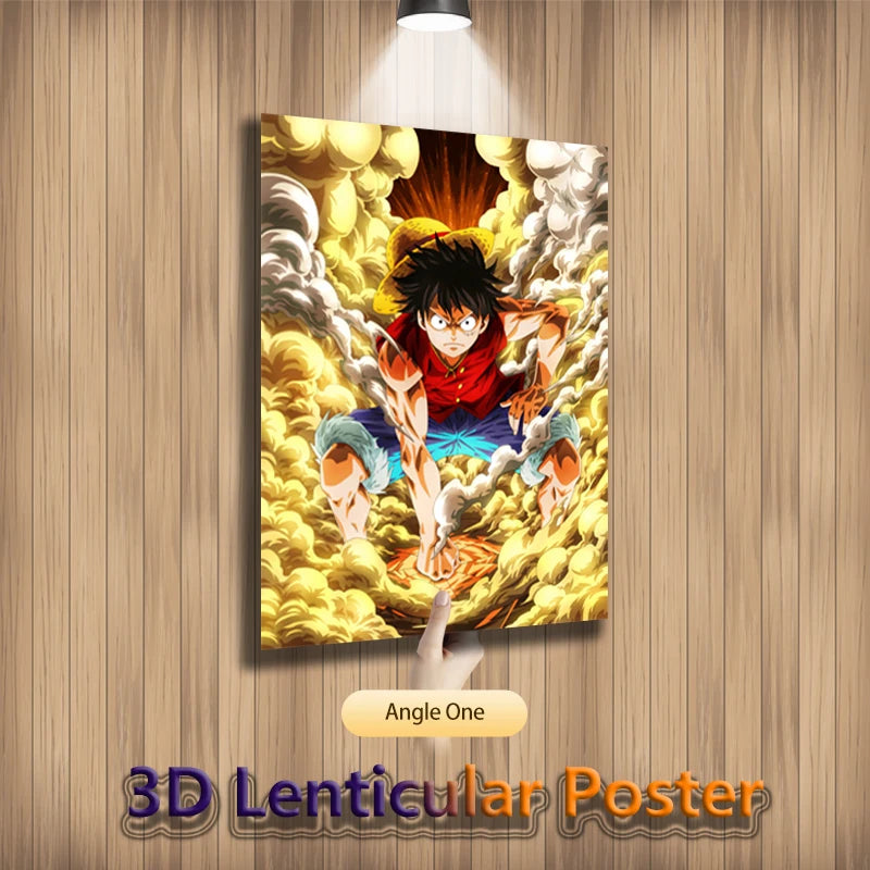 Anime One Piece Luffy  Gear 5 3D Lenticular Poster Flip Gradient Print Gifts Home Decor Wall Art(Without Frame)