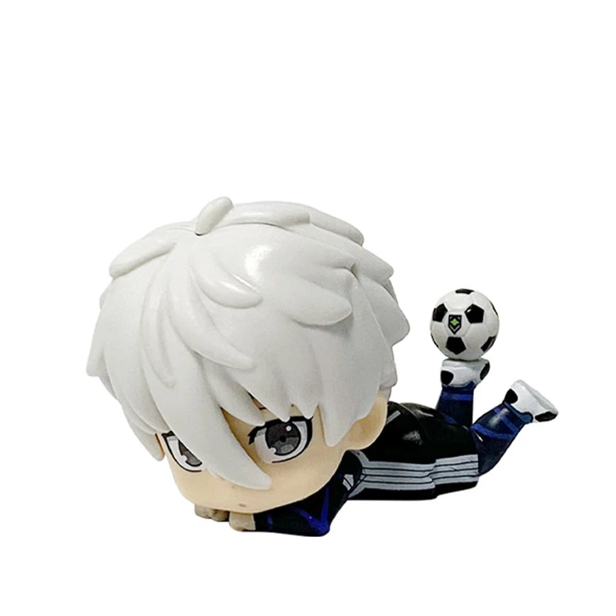 Blue Lock 9.5cm Q Version Nagi Seishirou PVC Anime Figure Kawaii Isagi Yoichi Collectible Model Toy - 6.5cm No Box