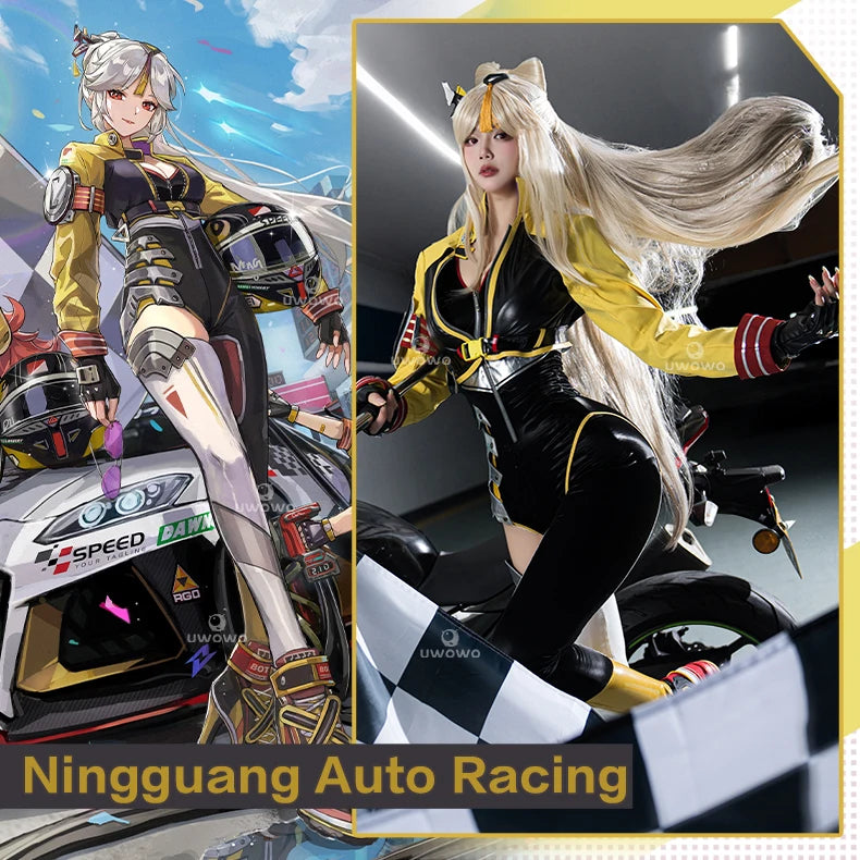 LAST BATCH UWOWO Genshin Impact Fanart Ningguang Auto Racing Suit Cosplay Costume