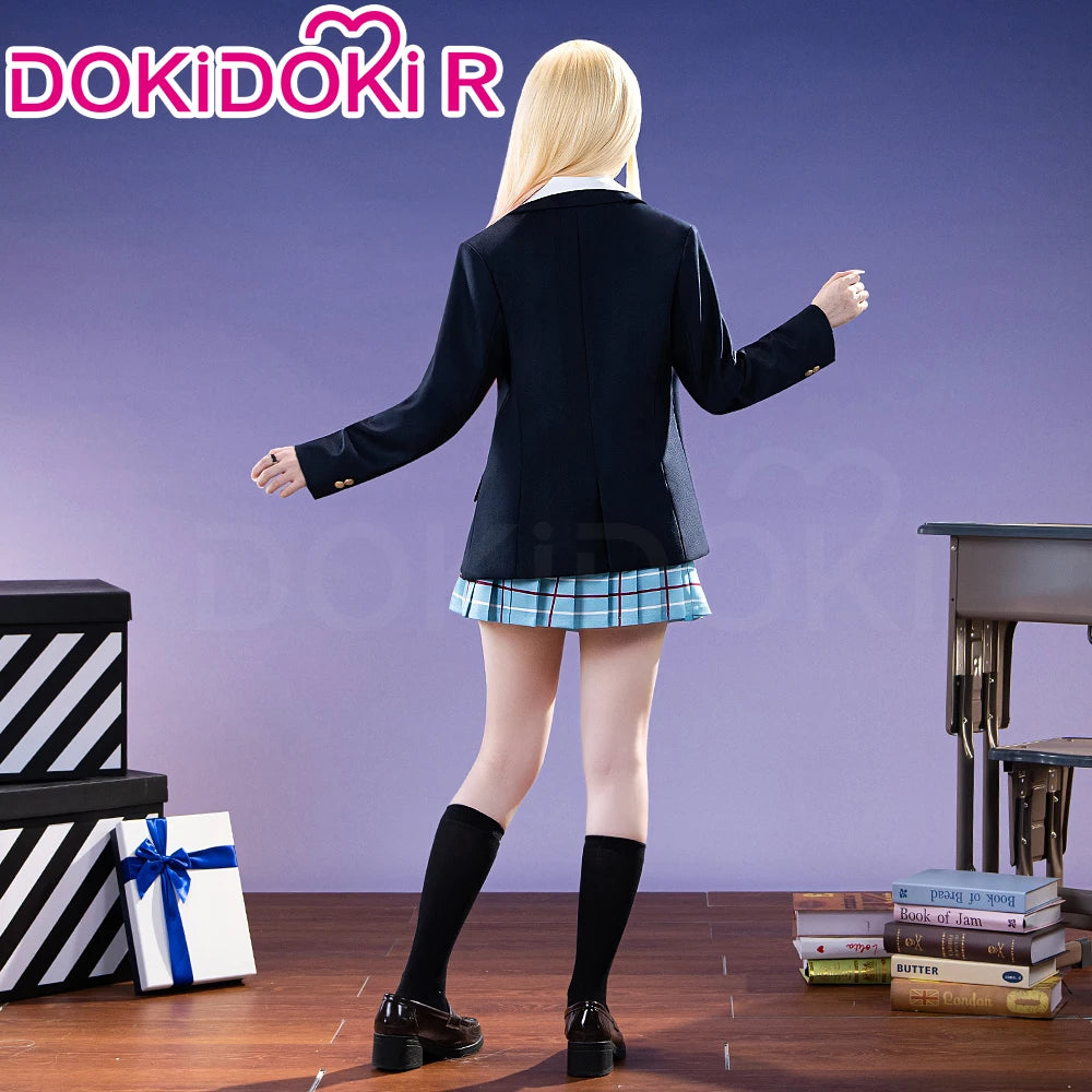 Kitagawa Marin Cosplay Costume Anime DokiDoki-R Women School Uniform JK Dress Black Suit Jacket Marin Cosplay Costume