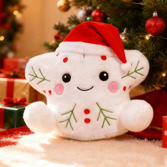 Big Festive Christmas Plush Pillow Cushion Adorable Snowman Gingerbread & Christmas Tree Design Soft Stuffed Plushies Home Decor