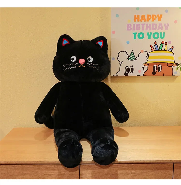 Cute Polka Dot Cat Plushie Doll Internet Famous Plush Toy Cat Doll Pillow Cushion for Girls Sleeping Gift Charming Skin-Friendly