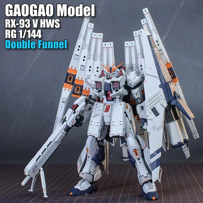 In Stock GAOGAO Model RX-93 V HWS RG 1/144 Double Funnel Assembly Model Kit Toy Action Figures Plastic Model Kit Gift
