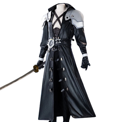 Sephiroth Cosplay Costume Game FF DokiDoki-R【XS-3XL】Men Black Suits Sephiroth Costume Adult Cosplay Plus Size