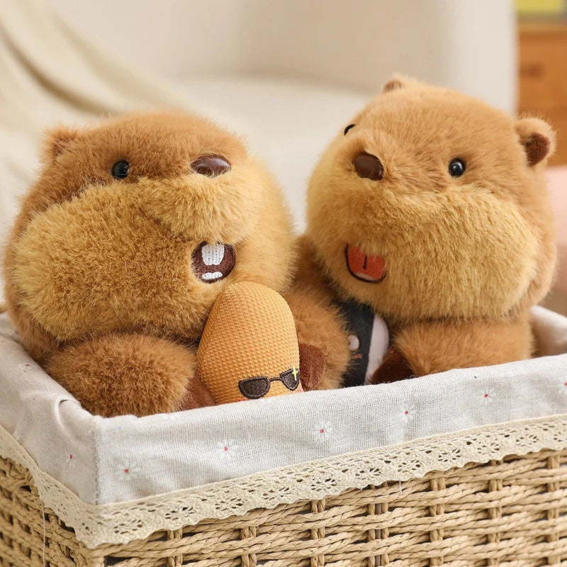 22cm Holding Nut Groundhog Plushies Cute Cartoon Marmot Soft Toy Tubby Animal Plush Groundhog For Girl Boy Present