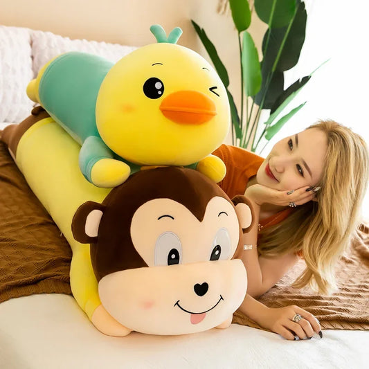 New70-130cm Monkey Doll Husky Plush Toy Frog Pillow Duck Doll Cute Plush Toys for Children Gifts