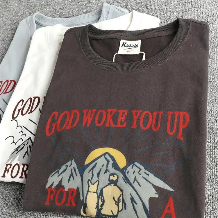 Summer New American Retro Short-sleeved O-neck Letter Printed T-shirt Men's Fashion Simple 100% Cotton Washed Casual Sport Tops