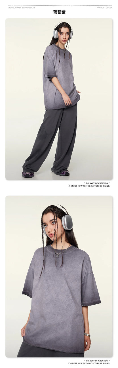 ZODF Fashion 2024 250gsm Washed Distressed T-Shirts For Men Unisex Women Retro Cotton Relax Fit T Shirt Brand Tees HY0838