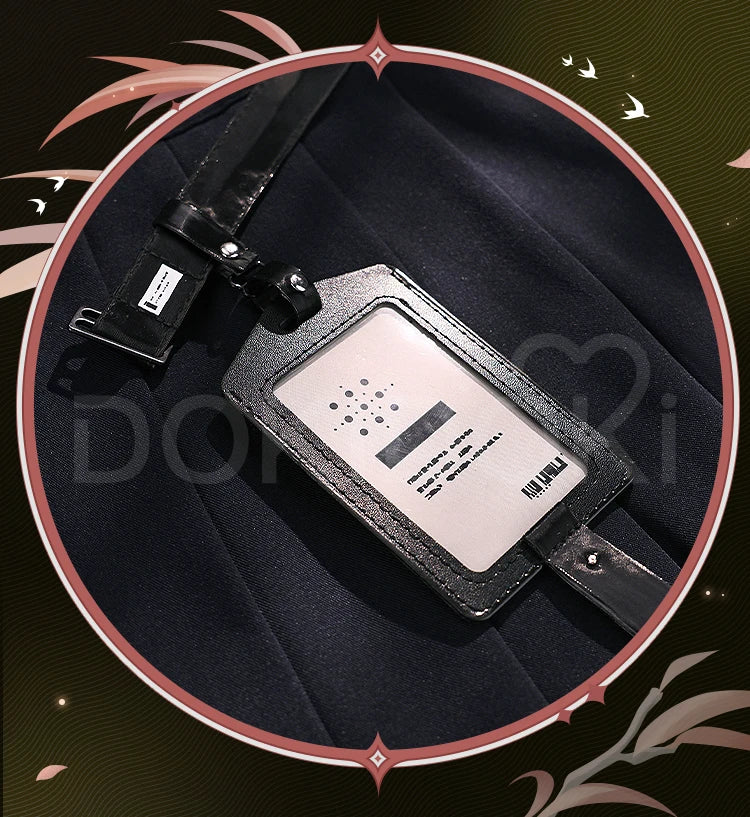 CHISA Cosplay Costume Game Wuthering Waves DokiDoki-SR Women Black JK Uniform Halloween CHISA Suit Coat Cosplay Wig