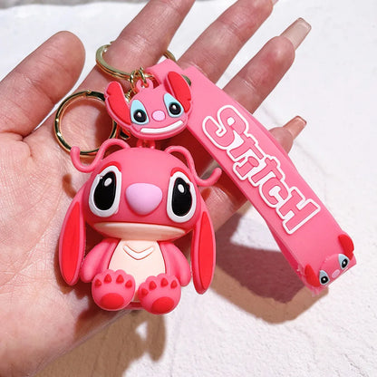 Disney Stitch Keychain Cartoon Cute Lilo & Stitch Keyrings,Durable Anime Keychains for Women Men Kids,Multi-Color Gift Ornaments