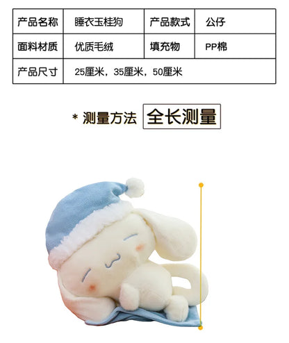 50CM Sanrio Sleeping Cartoon Anime Cinnamoroll Plushies Stuffed Animal Home Decoration Peluche Sleeping Pillow Holiday Gifts