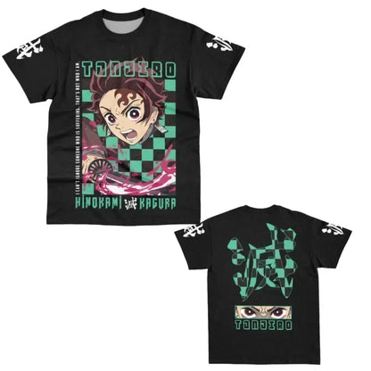 New Football Jerseys Japanese Anime Bandai Demon Slayer Tanjiro Nezuko T-shirt Sporty Street Loose for Men  Children Christmas