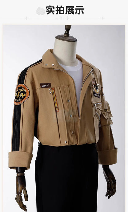 Love and Deepspace Caleb Cosplay Costume Wig Brown Flying Jacket Supersonic Uniforms Halloween Party Women Men Carnival Outfit